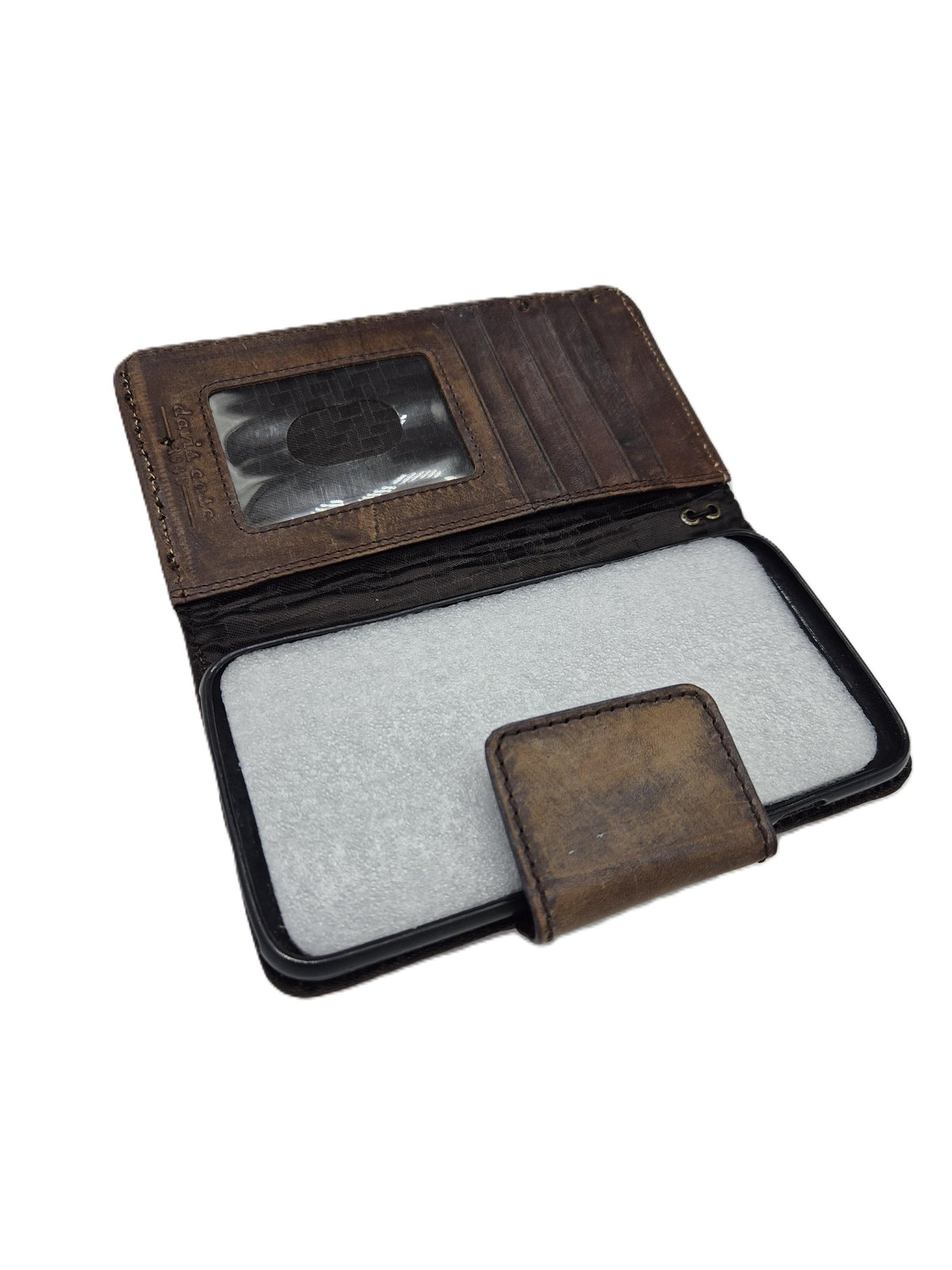 Vintage Leather iPhone Wallet Case: Book Style, Card Slots