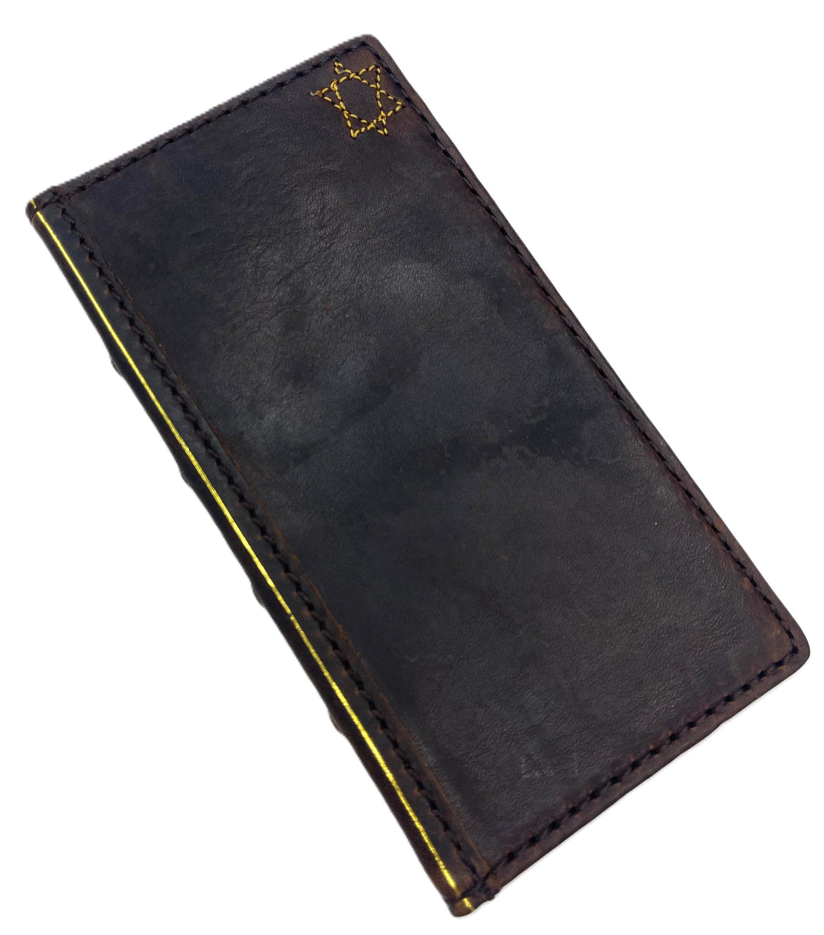 Genuine Leather Google Pixel Wallet Case: Vintage Star of David Cover