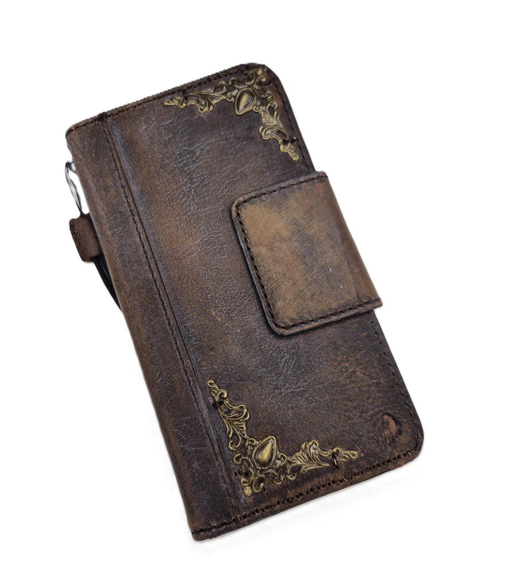 Handmade Leather Wallet Case for Oppo Find N3, Reno 12 Pro