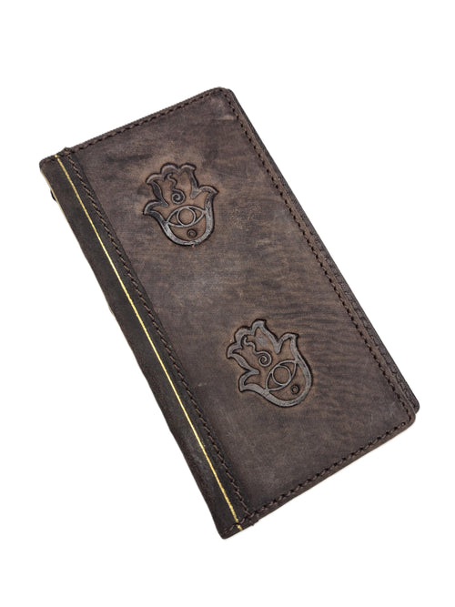 Genuine Leather fo OnePlus 12 12R Case Wallet Handmade Wireless Luxury Hamsa Art Davidov