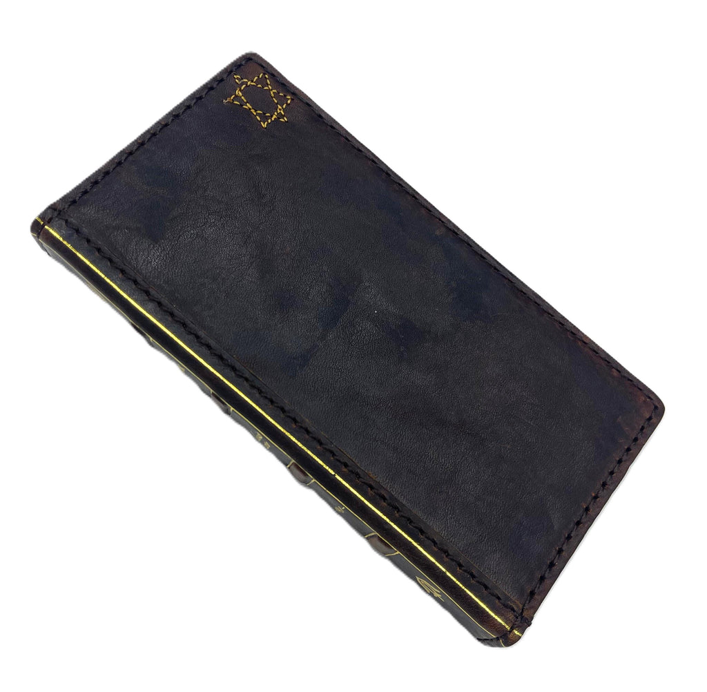 Genuine Leather Google Pixel Wallet Case: Vintage Star of David Cover