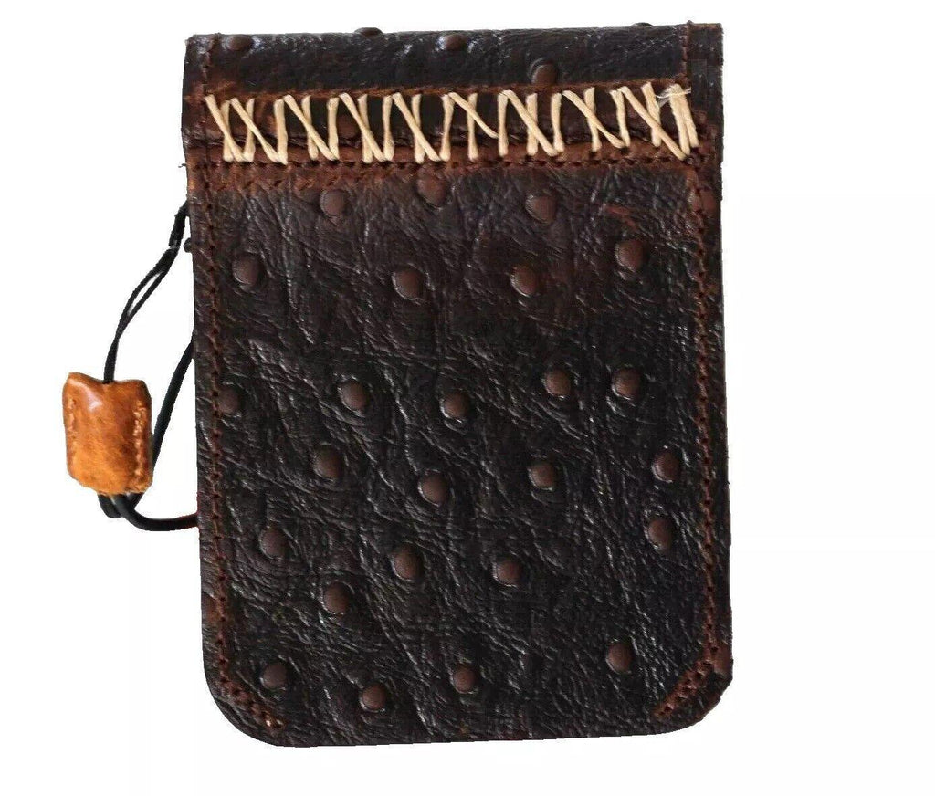 Handmade Ostrich Leather Galaxy Z Flip Cover: Art Wallet Book Style