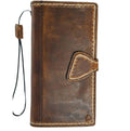 Handmade Leather Wallet Case for Google Pixel: Vintage Magnetic Card Cover