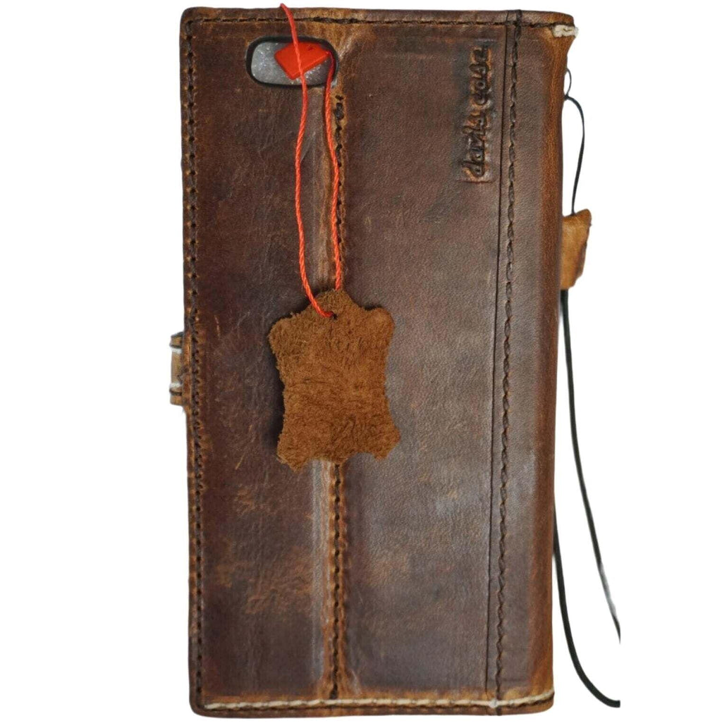 Handmade Leather Wallet Case for Google Pixel: Vintage Magnetic Card Cover