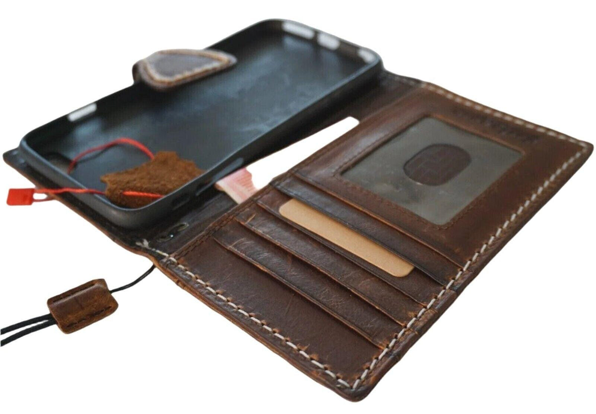 Genuine Leather fo OnePlus Open cover Wallet Handmade Wireless Luxury Hand sewing