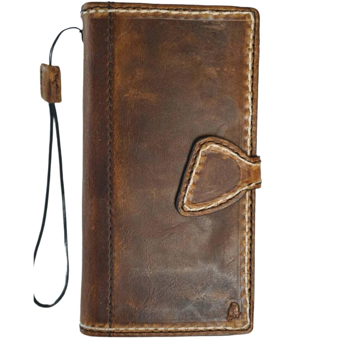 Hand Sewn Leather Wallet Case: Galaxy S22/S23/S24 Ultra, Note, A53/A55