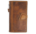 Handmade Vintage Leather iPhone Wallet Case: Magnetic Closure