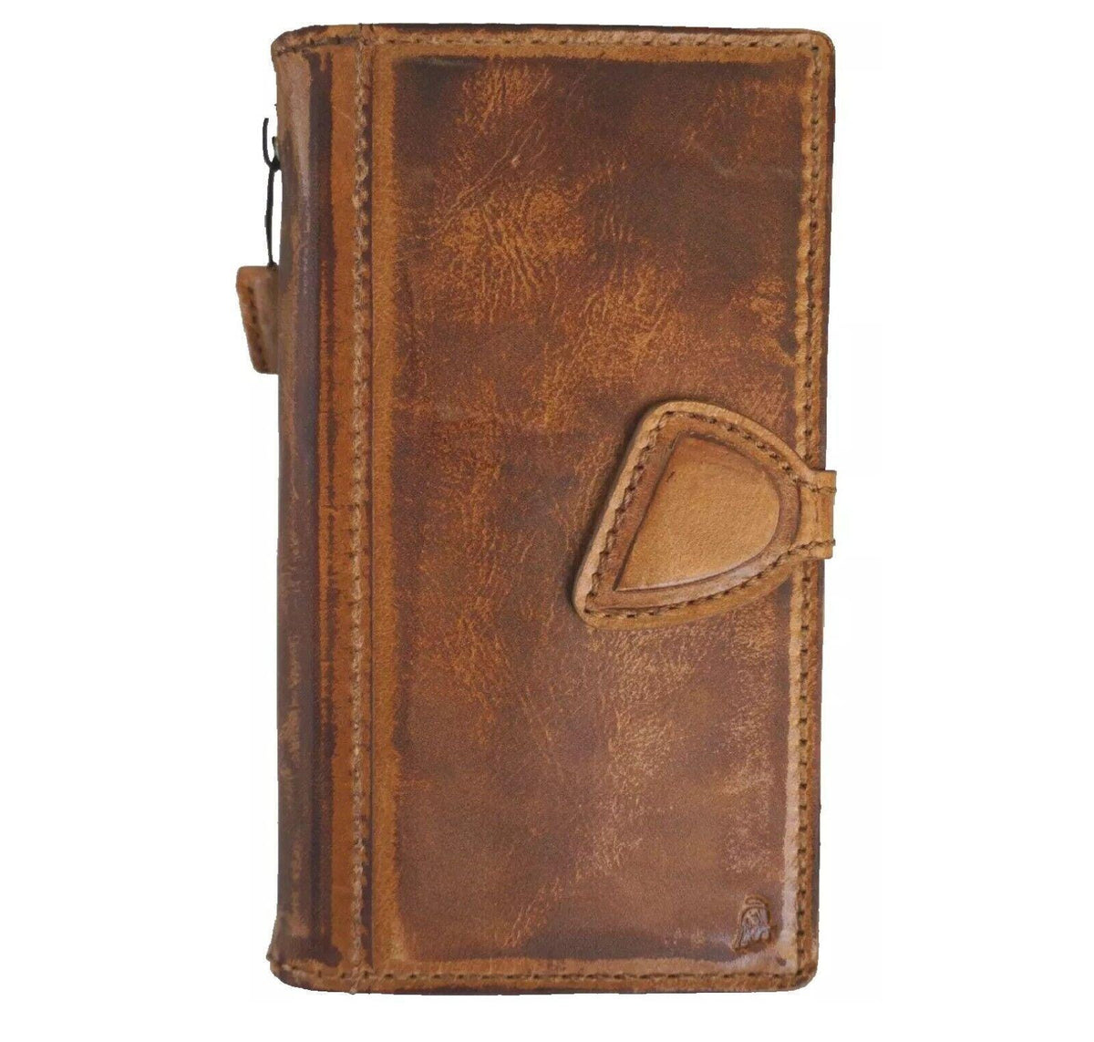 Handmade Vintage Leather iPhone Wallet Case: Magnetic Closure