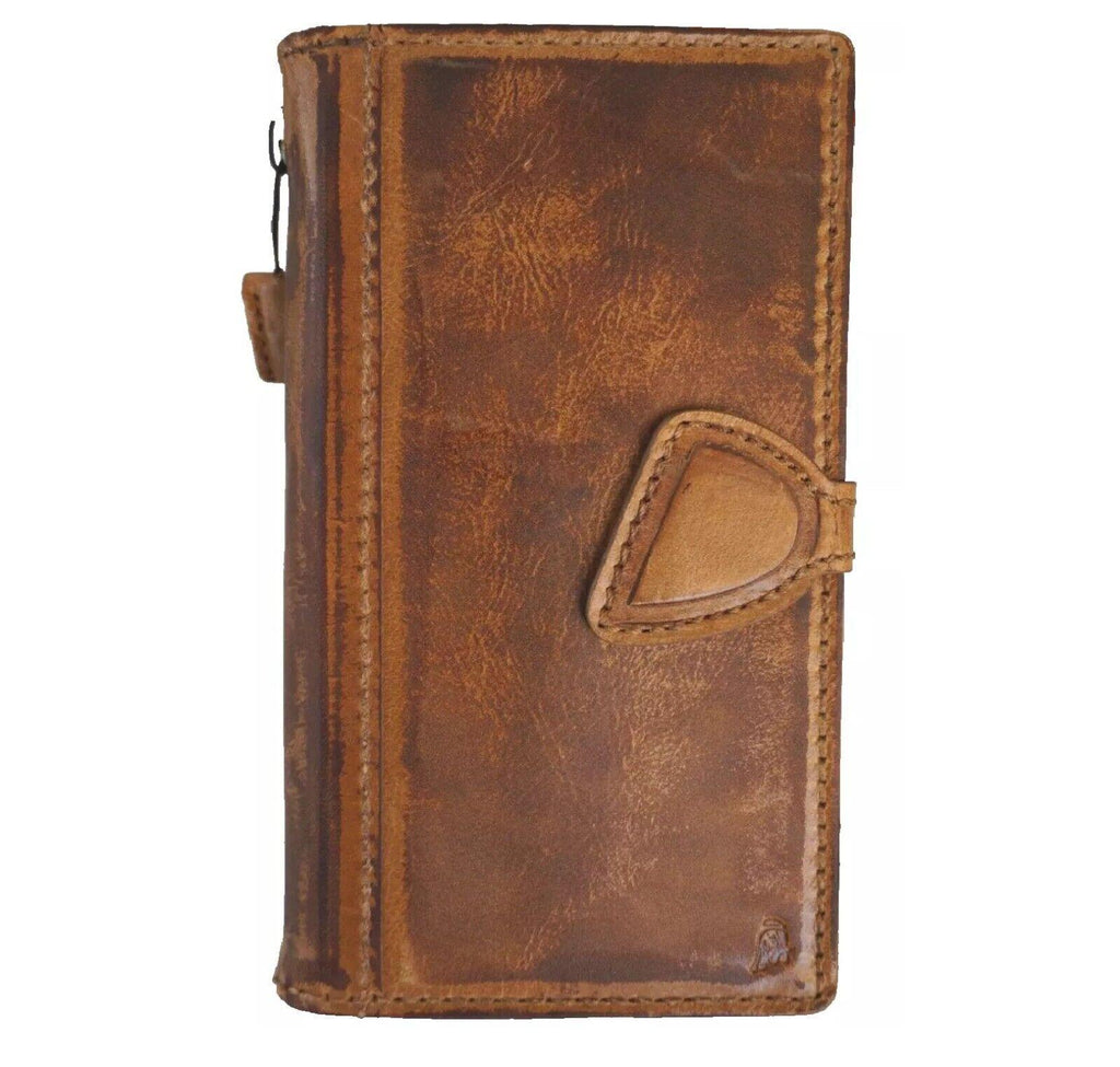 Handmade Leather Wallet Case for Galaxy: Vintage Polish Cover