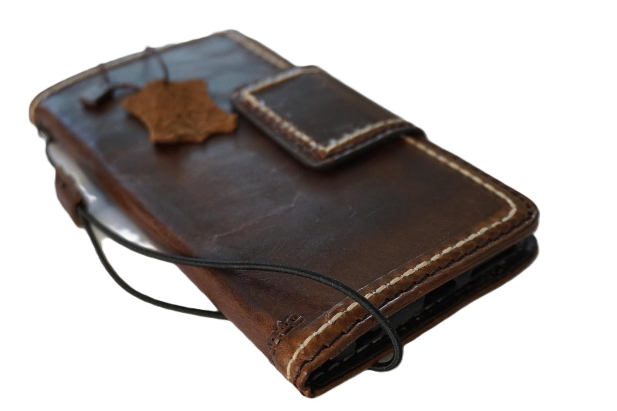 Handmade Leather Wallet Case for Google Pixel: Vintage Card Slots