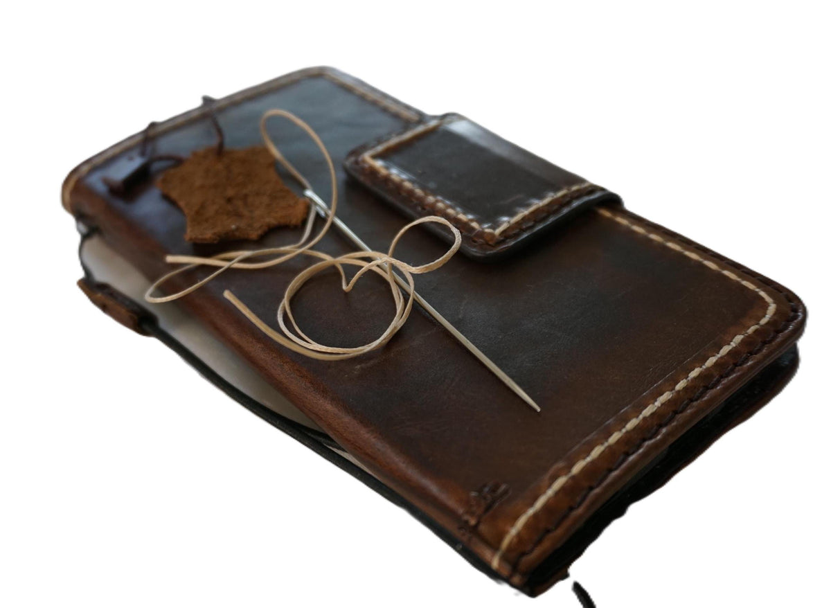 Handmade Leather Wallet Case for Google Pixel: Vintage Card Slots