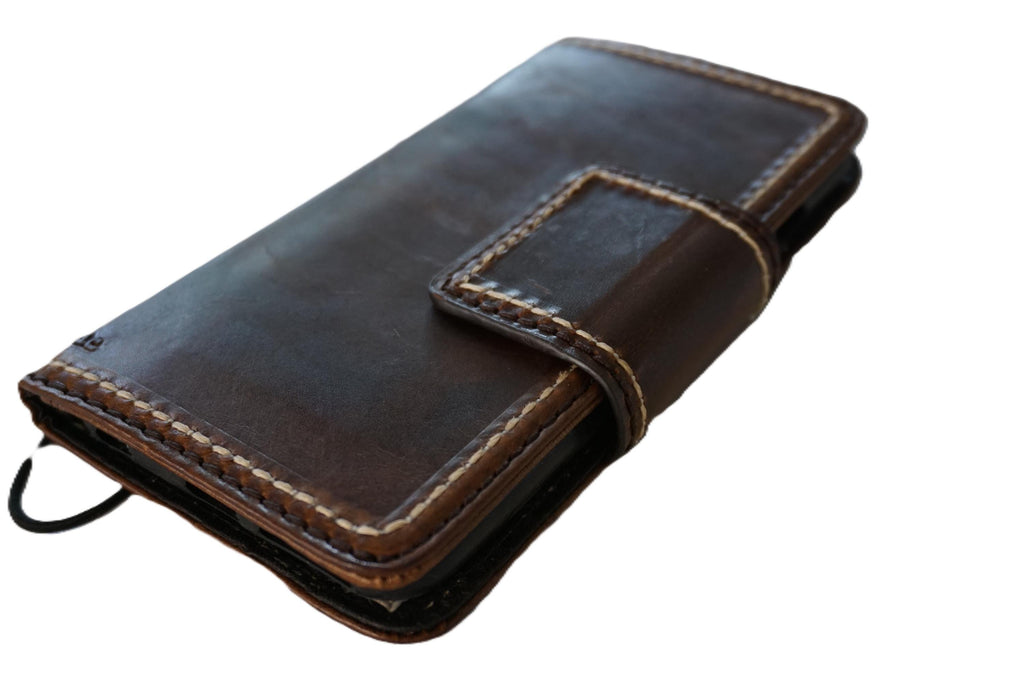 Hand Sewn Genuine Leather iPhone Wallet Case with Card Slots
