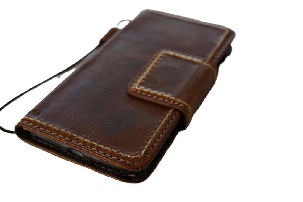 Hand Sewn Leather Wallet Case: Galaxy S22/S23/S24 Ultra, Note, A53/A55