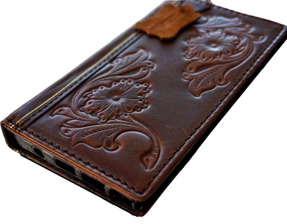 Handmade Leather Wallet Case for Vivo X Fold 3 Pro: Art Book Style