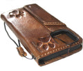 Vintage Leather iPhone Wallet Case: Paw Print Book Cover with ID Window
