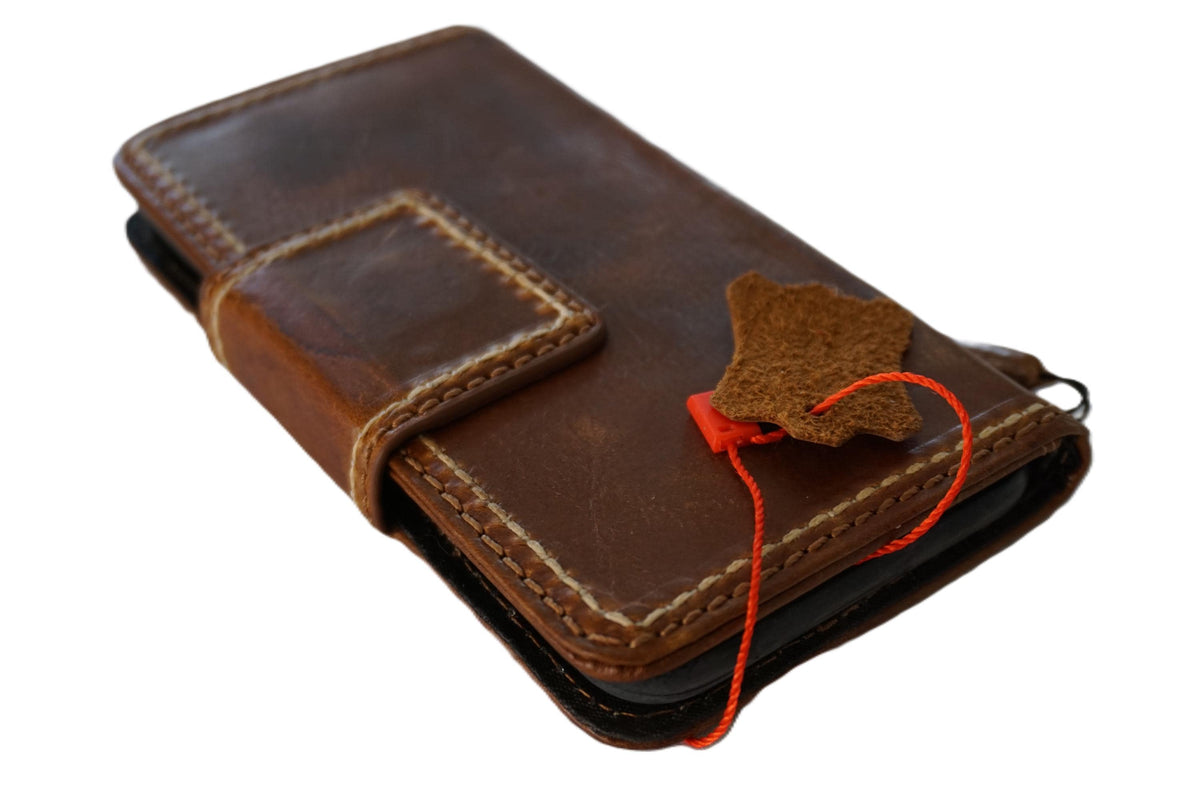 Hand Sewn Leather Wallet Case: Galaxy S22/S23/S24 Ultra, Note, A53/A55