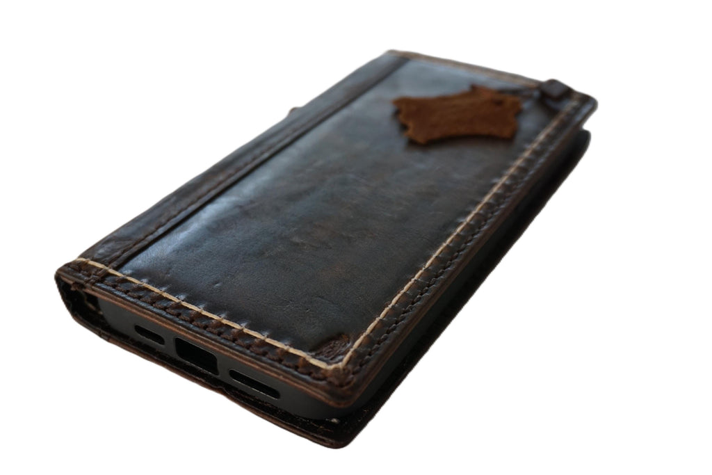 Genuine Leather fo OnePlus Open cover Wallet Handmade Wireless Luxury Hand sewing