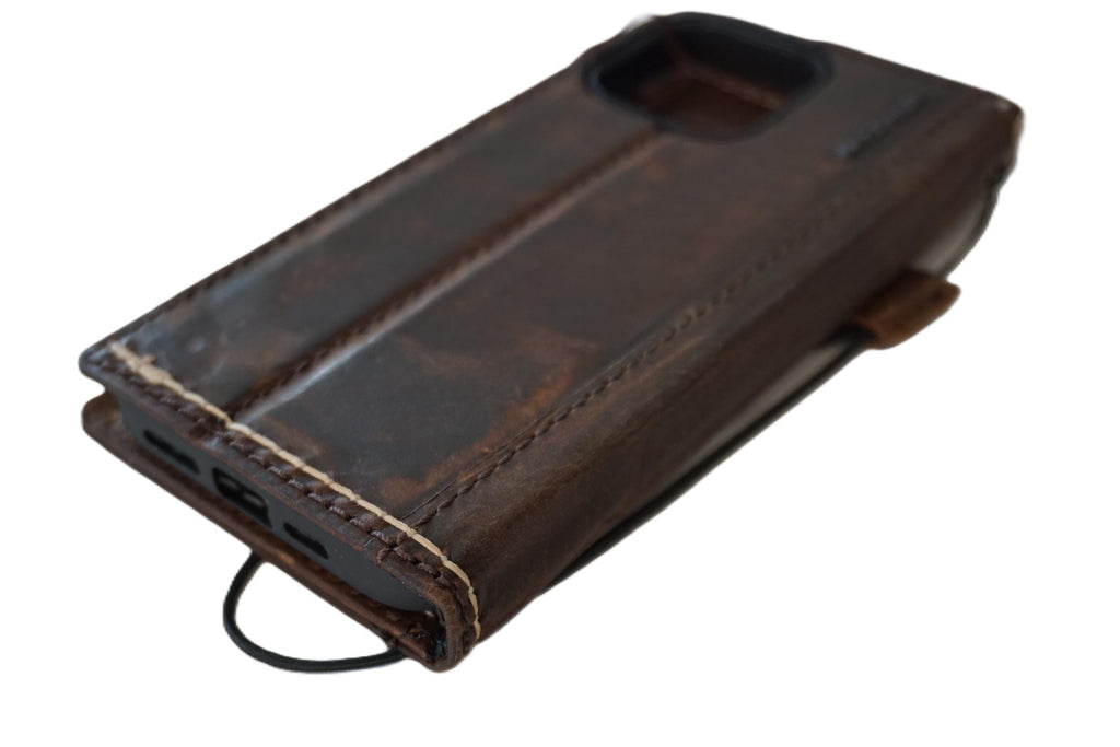 Genuine Leather fo OnePlus Open cover Wallet Handmade Wireless Luxury Hand sewing