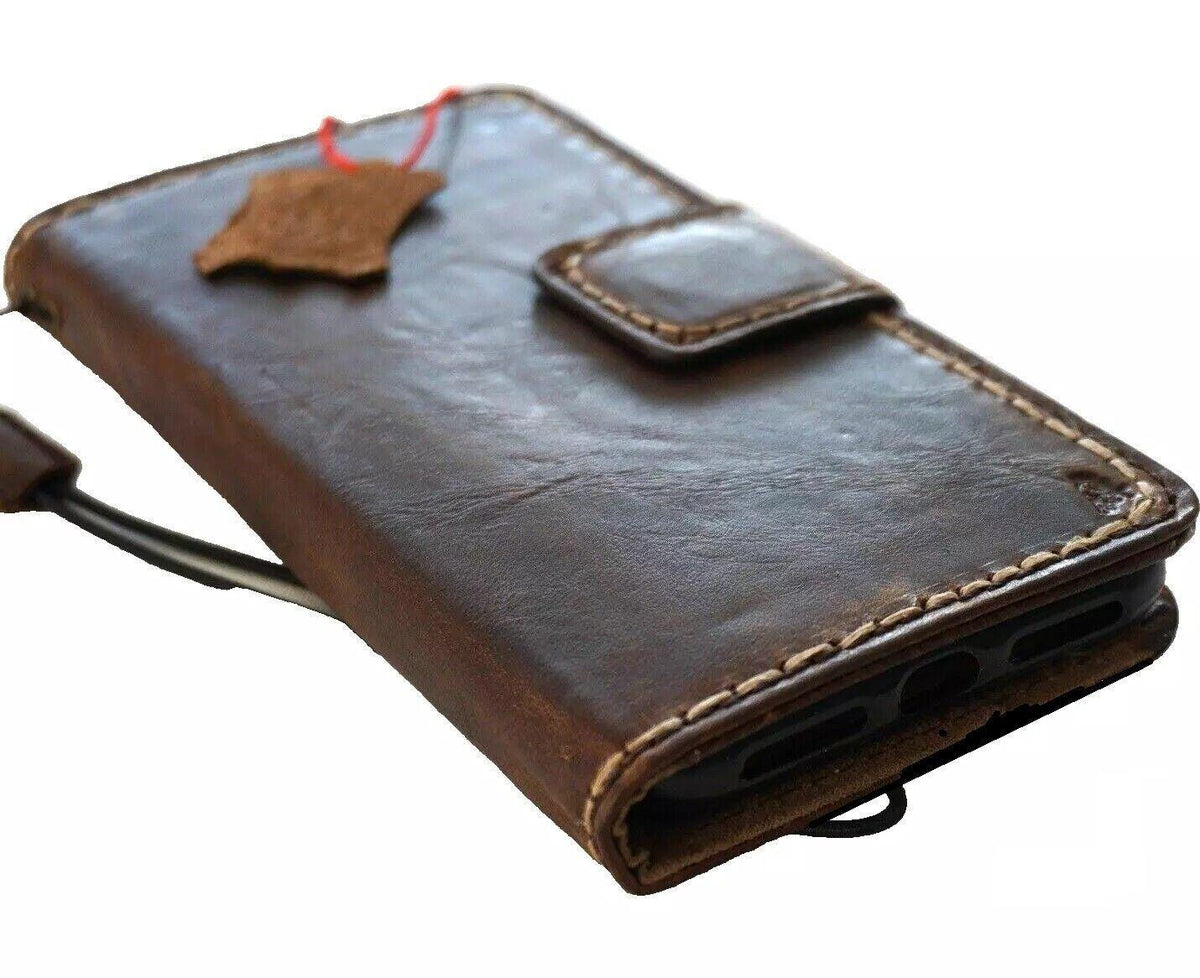 Handmade Leather iPhone Wallet Case: Vintage Book Design