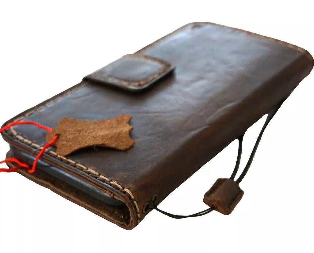 Handmade Leather iPhone Wallet Case: Vintage Book Design