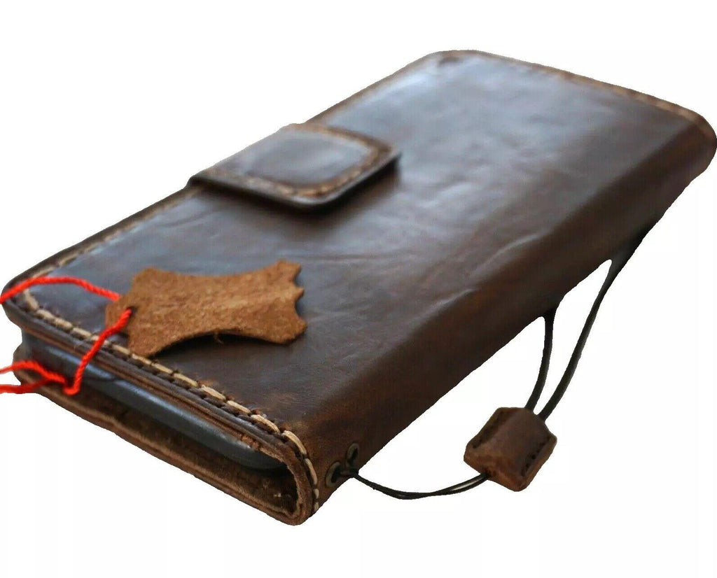 Handmade Leather iPhone Wallet Case: Vintage Book Design