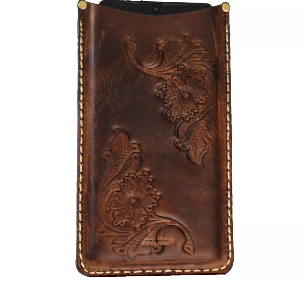 Handmade Leather Phone Case: Vintage Wallet with Card Slots