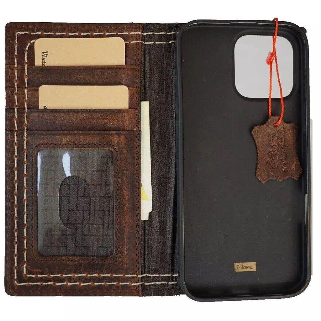 Genuine Leather fo OnePlus Open Case Wallet Handmade Wireless Luxury Art