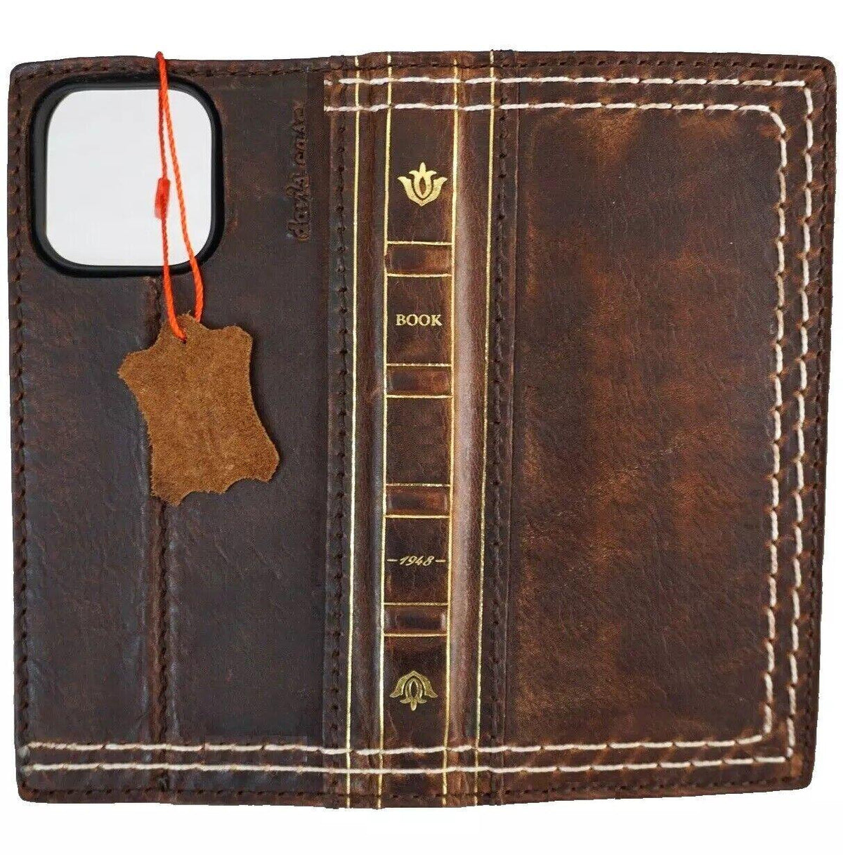 Handmade Leather Book Wallet Case for Vivo X Fold 3 Pro
