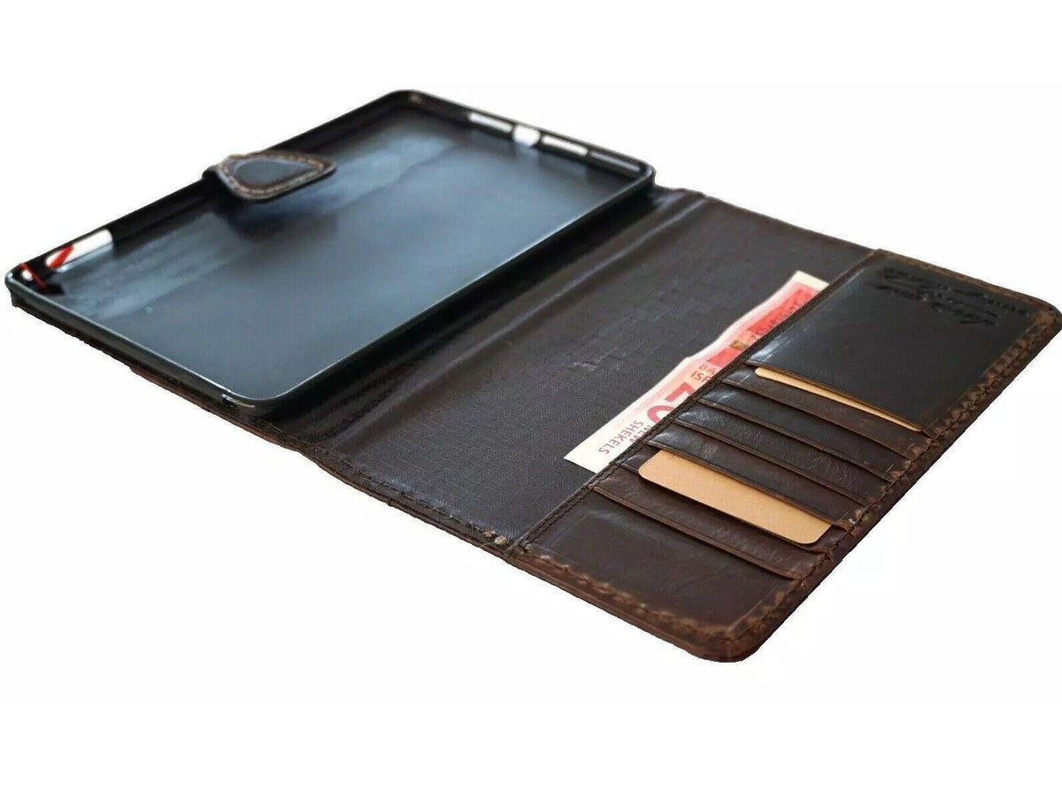 Vintage Leather iPad Mini Case: Magnetic Wallet, Hand Sewn
