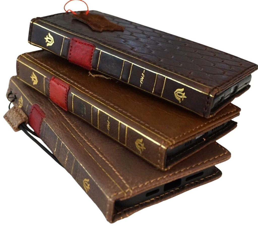 Leather iPhone Wallet Case: Book Style Card Slots