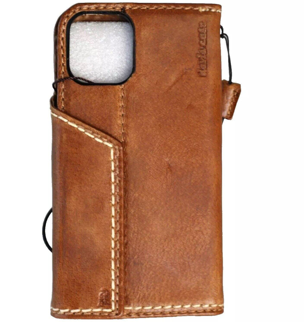 Genuine Leather iPhone Wallet Case: Vintage Book Style