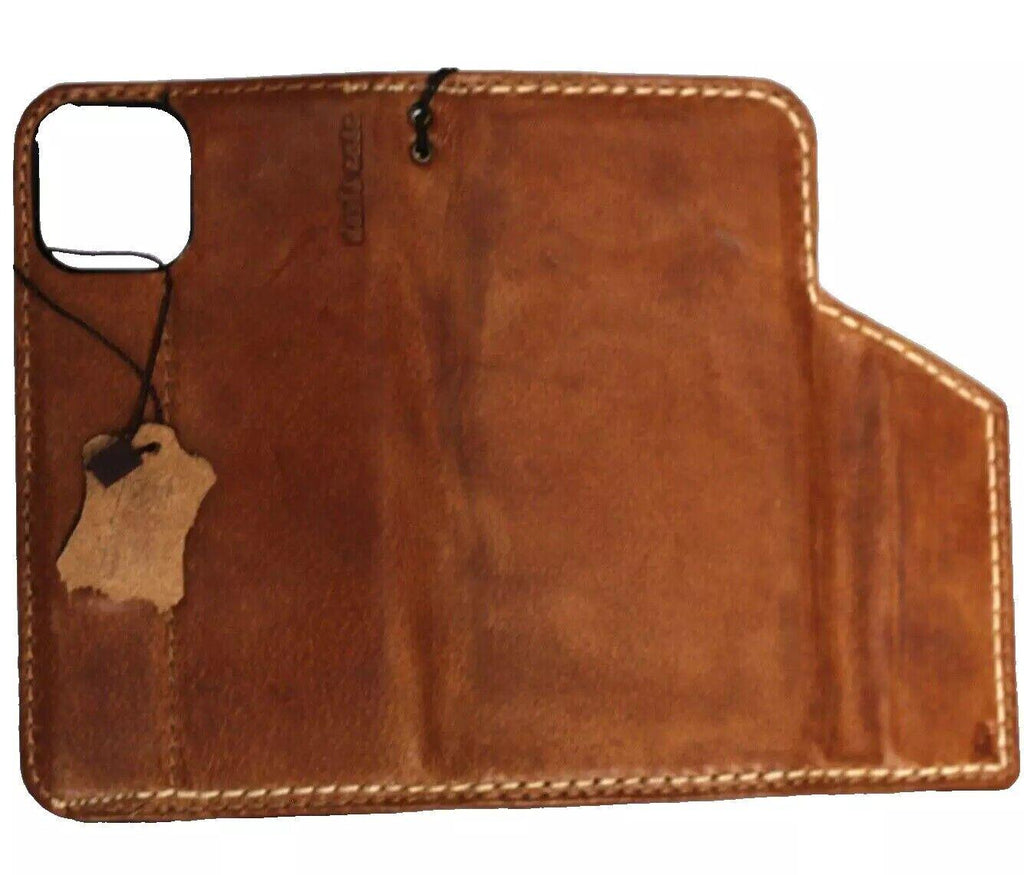 Handmade Leather Wallet Case for Google Pixel: Vintage Card Slots