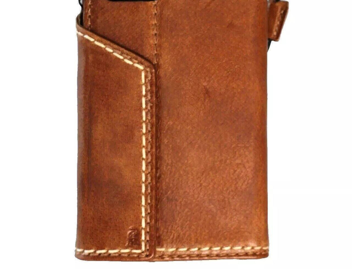 Handmade Leather Wallet Case for Google Pixel: Vintage Card Slots