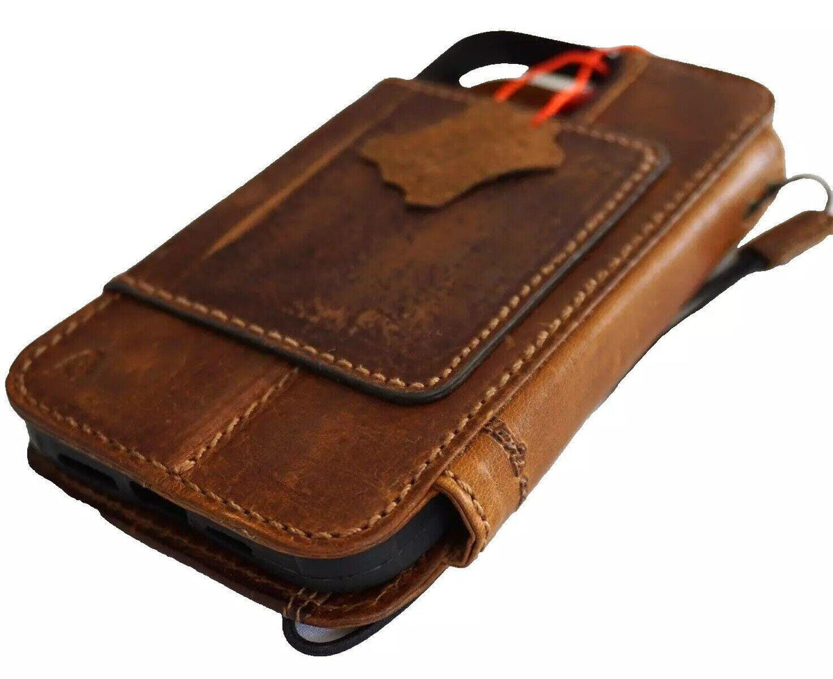 Genuine Leather iPhone Wallet Case: Removable Book Design