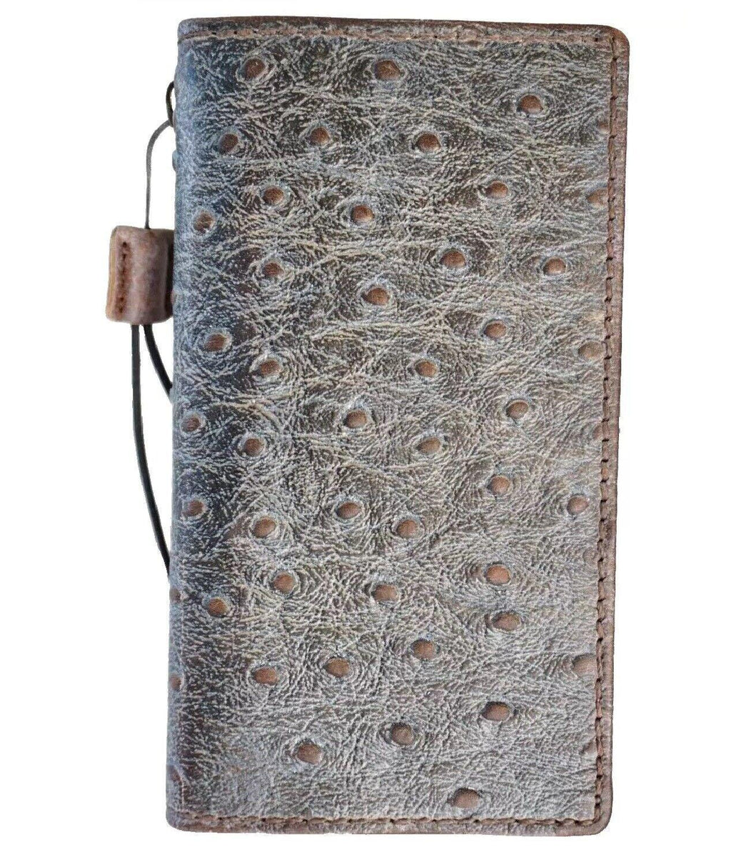 Handmade Ostrich Leather Wallet Case for Google Pixel Fold