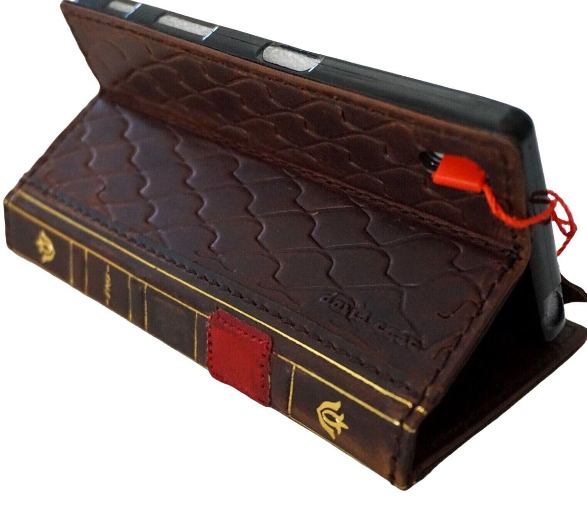Handmade Leather Book Wallet Case for Google Pixel Fold