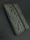 Genuine Leather Google Pixel Case: Vintage Crocodile Green Wallet Cover