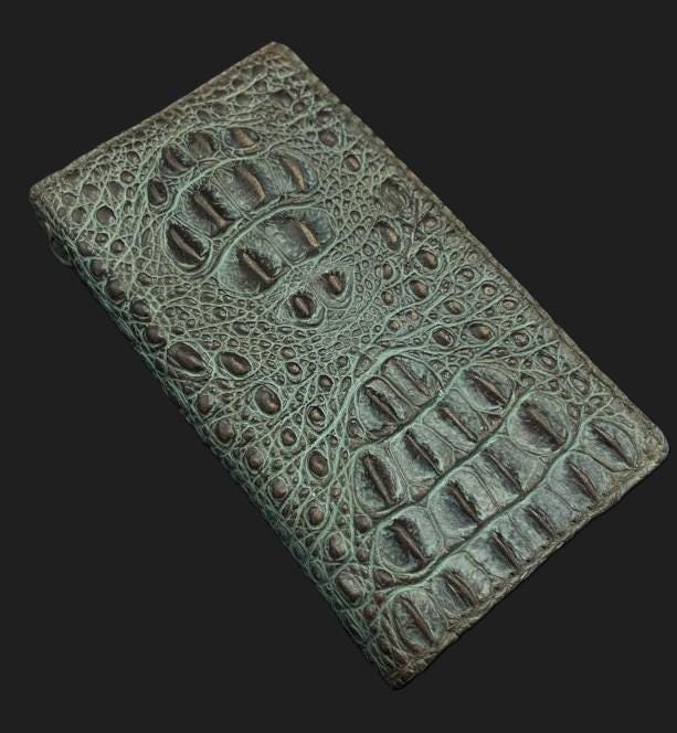 Handmade Leather OnePlus Open Wallet Case: Luxury Green Card Slots