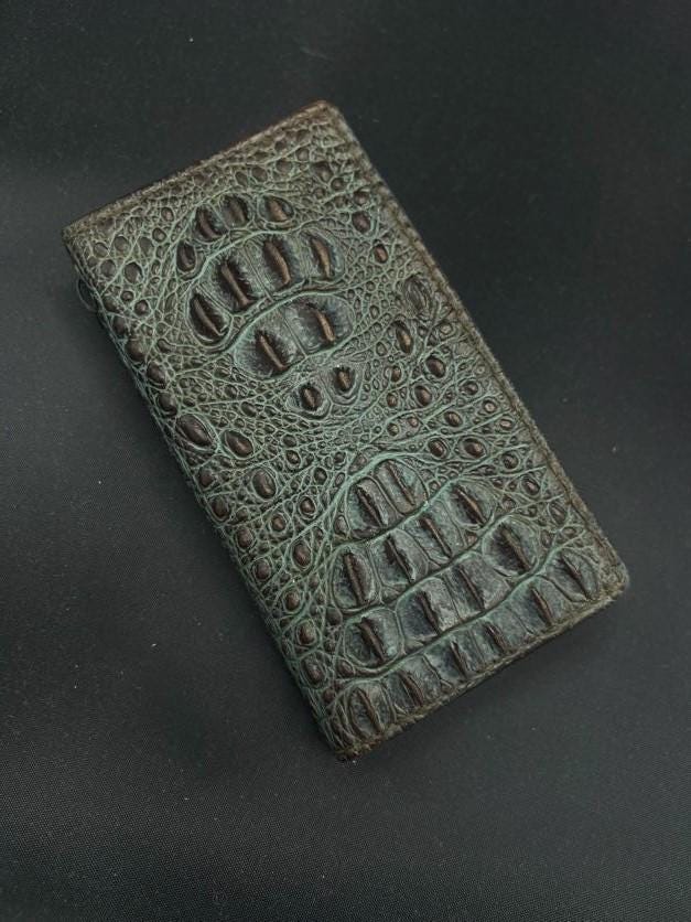 Handmade Green Leather Wallet Case for OnePlus 12 12R