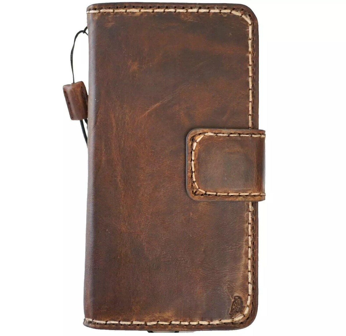 Handmade Leather iPhone Wallet Case: Vintage Book Design