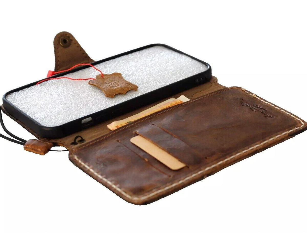 Handmade Leather Wallet Case for Google Pixel: Vintage Floral Cover