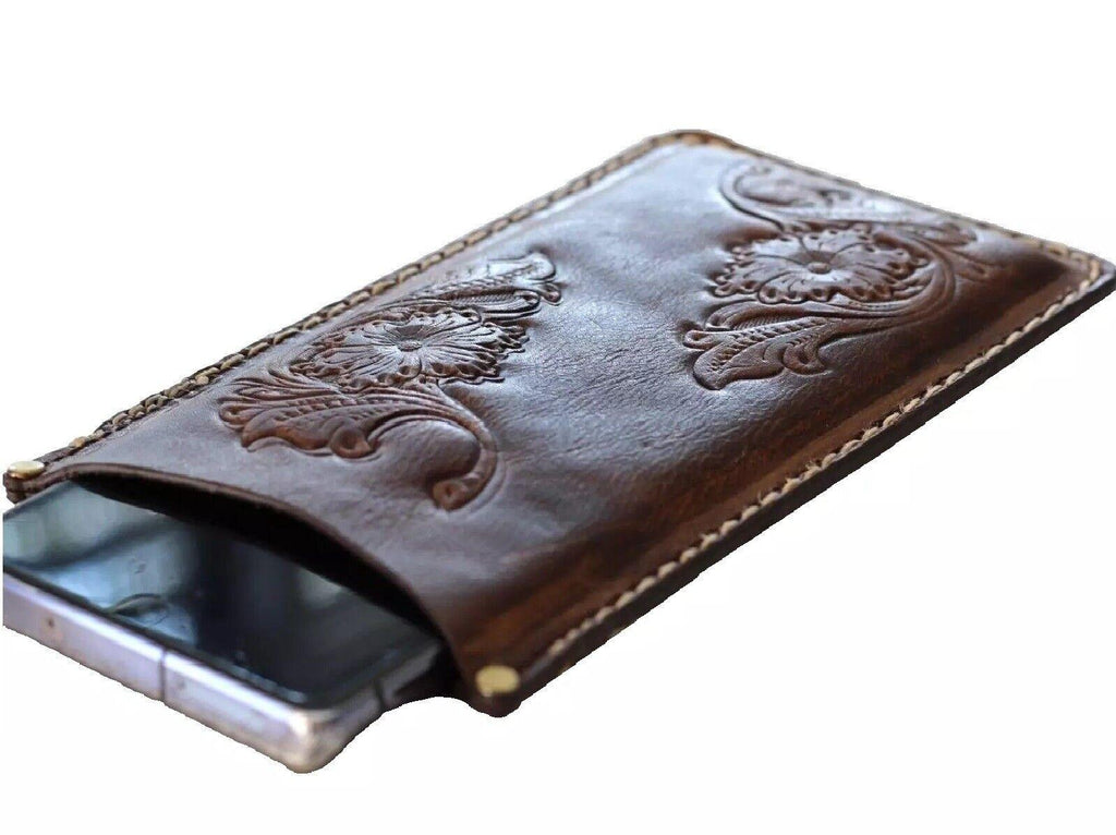 Handmade Leather Phone Case: Vintage Wallet with Card Slots