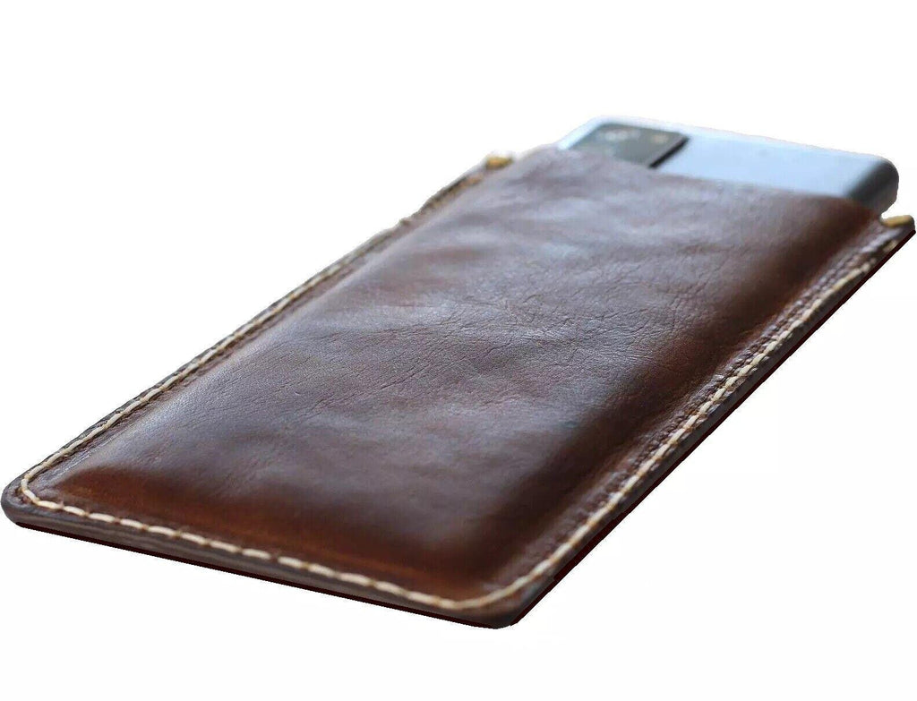 Handmade Leather Phone Case: Floral Tooled Wallet for Galaxy