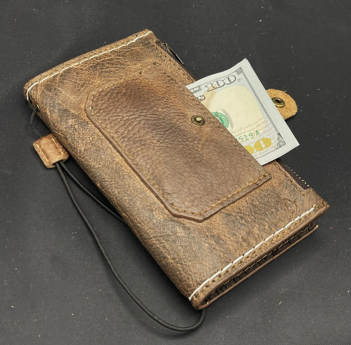 Handmade Leather Wallet Case for OnePlus: Wireless Charge, Card Slots