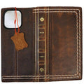 Handmade Leather Wallet Case for Google Pixel: Vintage Book Cover