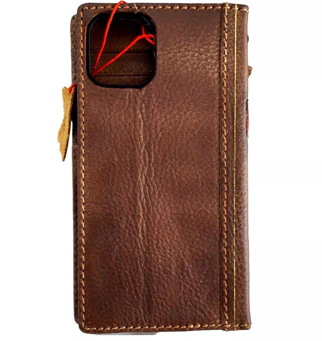 Leather iPhone Wallet Case: Book Style Card Slots