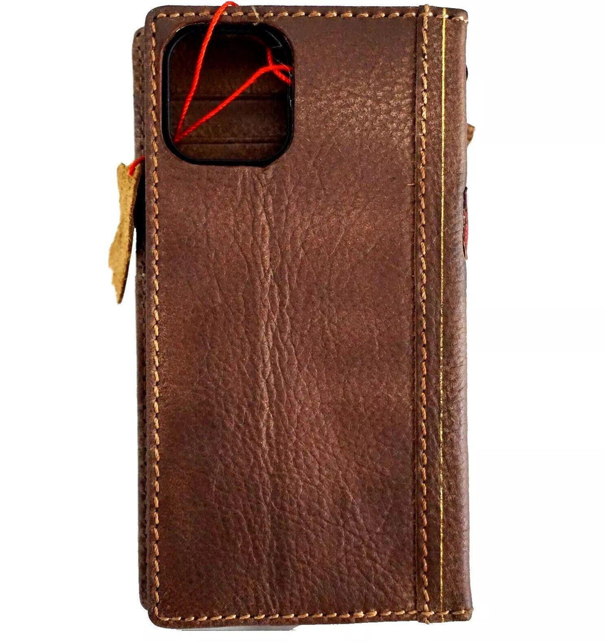 Leather iPhone Wallet Case: Book Style Card Slots