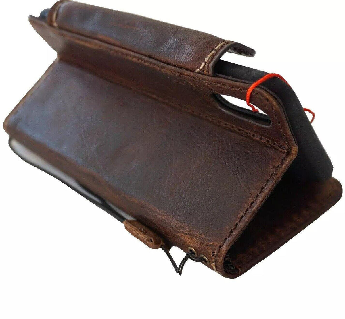 Hand Sewn Leather iPhone Wallet Case with Card Slots