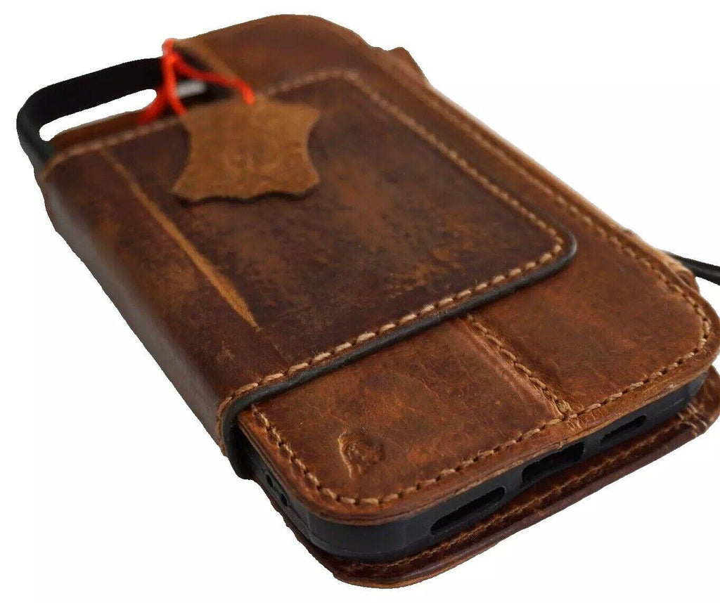 Genuine Leather iPhone Wallet Case: Removable Book Design