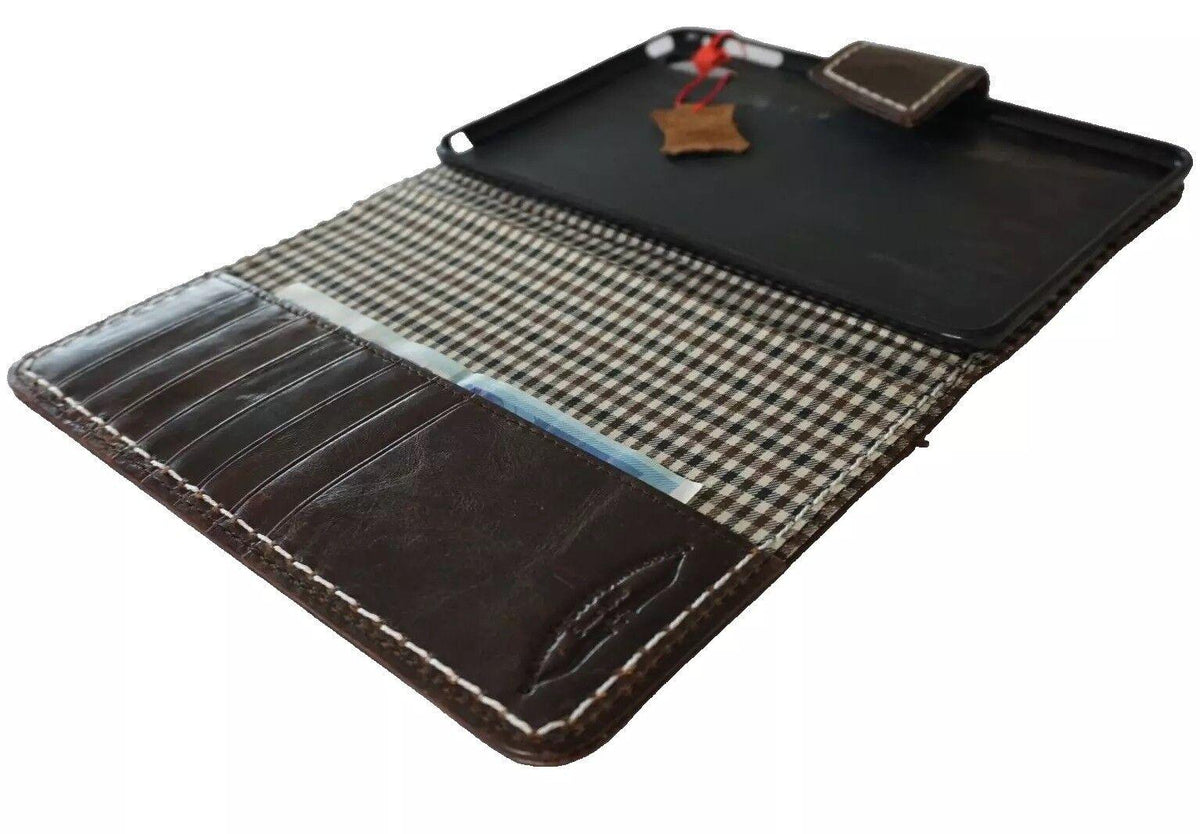 Vintage Leather iPad Mini Case: Magnetic Wallet, Hand Sewn